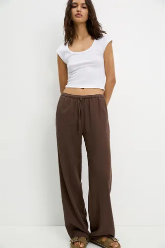 Pantalon Jogger En Lin - Pull&Bear - Modalova