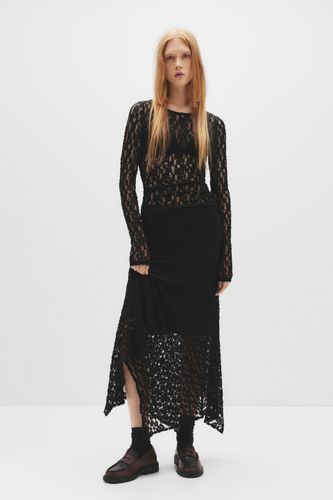 Jupe Midi En Dentelle Asymétrique - Pull&Bear - Modalova
