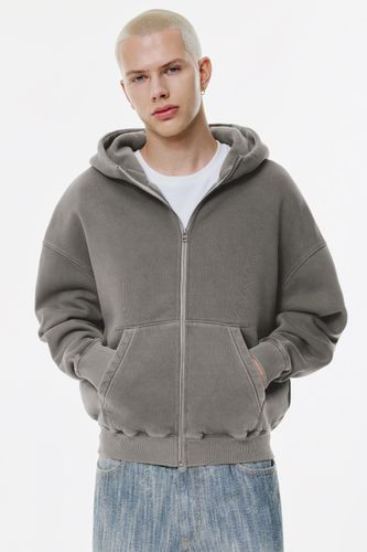 Sweat Boxy Délavé À Zip - Pull&Bear - Modalova