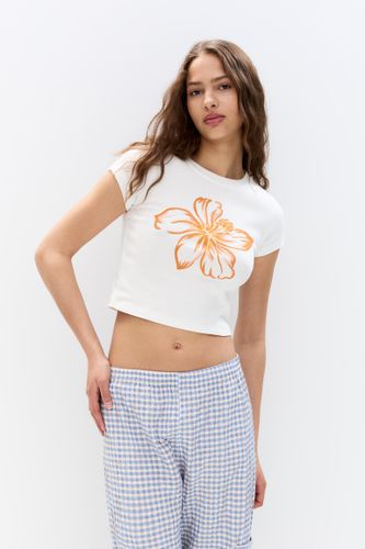 T-Shirt Cropped Hibiscus - Pull&Bear - Modalova