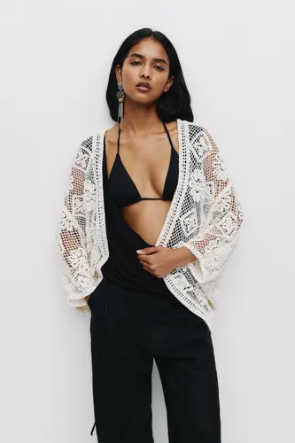 Kimono Crochet Fleurs - Pull&Bear - Modalova