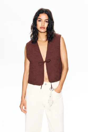 Gilet Matelassé Fleurs - Pull&Bear - Modalova