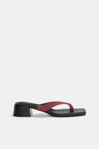 Sandales À Talon Large En Cuir - Pull&Bear - Modalova