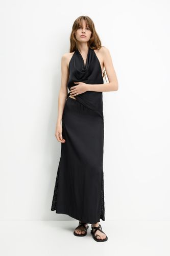 Jupe Midi Satinée Dentelle - Pull&Bear - Modalova