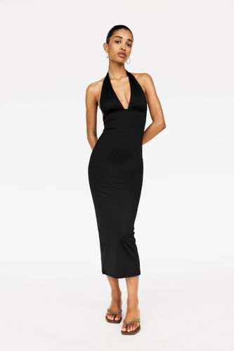 Robe Midi En Polyamide À Encolure En V - Pull&Bear - Modalova