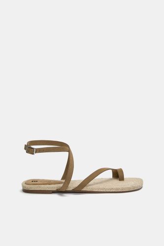 Sandales Plates Jute Cuir - Pull&Bear - Modalova