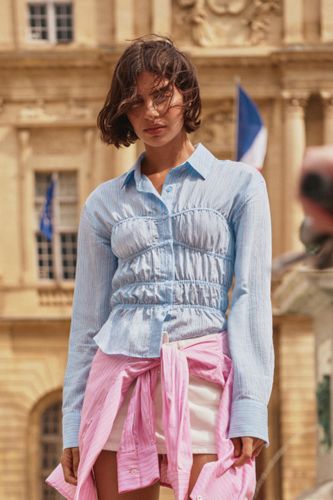 Chemise Rayée Manches Longues Froncée - Pull&Bear - Modalova