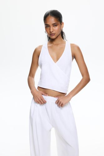 Top Croisé En Lin - Pull&Bear - Modalova