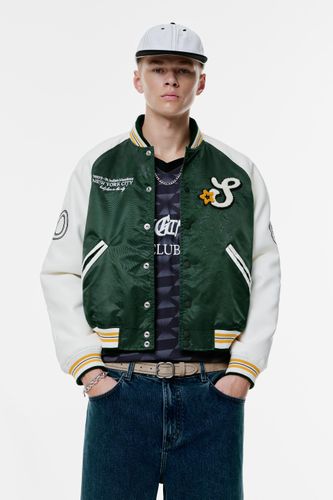 Veste Bomber Varsity Brodée - Pull&Bear - Modalova