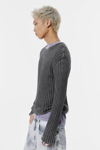 Pull En Maille Côtelée Délavé - Pull&Bear - Modalova