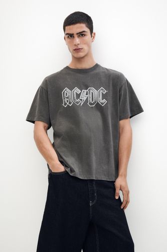 T-Shirt Gris Ac/Dc - Pull&Bear - Modalova