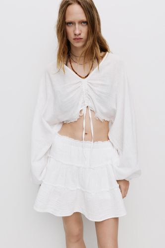 Chemisier Cropped Avec Lien Sur Le Devant - Pull&Bear - Modalova