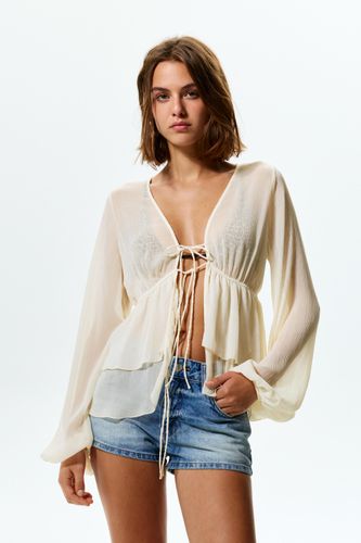 Chemisier Fluide À Volants - Pull&Bear - Modalova