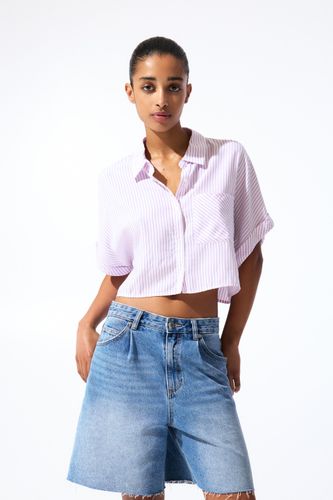 Chemise Cropped À Rayures - Pull&Bear - Modalova