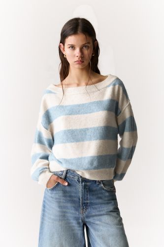 Pull En Maille À Col Bateau - Pull&Bear - Modalova