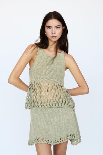 Top En Maille Ajouré En Bas - Pull&Bear - Modalova