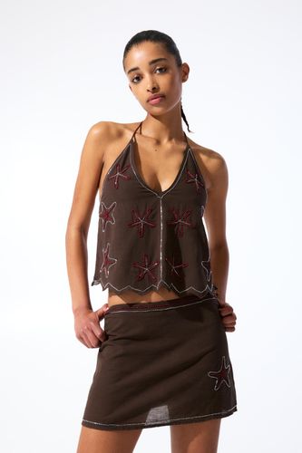 Top Encolure Américaine Avec Perles - Pull&Bear - Modalova