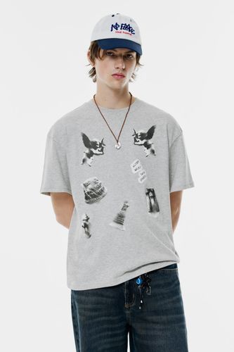 T-Shirt Gris Anges - Pull&Bear - Modalova