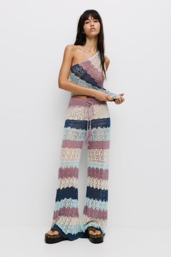 Pantalon En Crochet À Rayures - Pull&Bear - Modalova