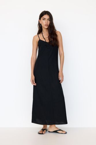 Robe Midi À Bretelles Rustique - Pull&Bear - Modalova