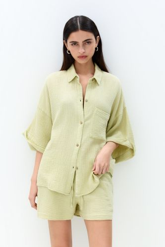 Chemise À Manches Courtes Texturée - Pull&Bear - Modalova