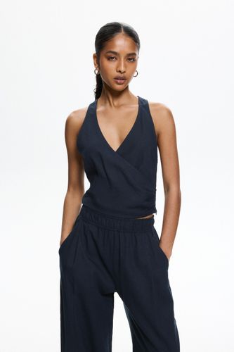 Top Croisé En Lin - Pull&Bear - Modalova