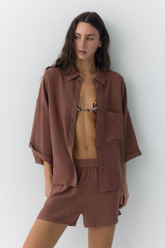 Chemise En Lin - Pull&Bear - Modalova