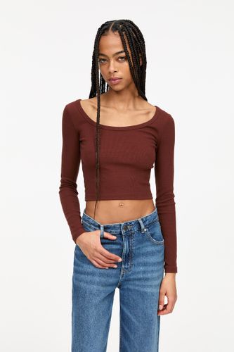 T-Shirt Manches Longues Côtelé - Pull&Bear - Modalova