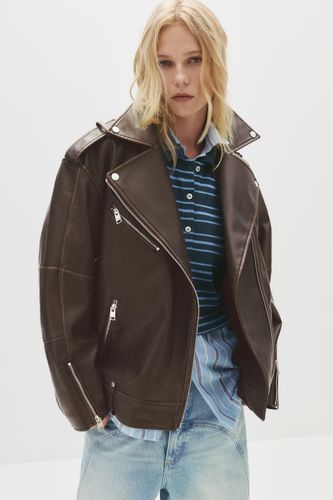 Veste Style Motard Similicuir - Pull&Bear - Modalova