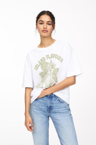 T-Shirt Oversize À Imprimé Floral - Pull&Bear - Modalova