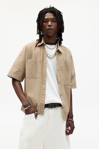 Chemise Manches Courtes Finition Délavée - Pull&Bear - Modalova