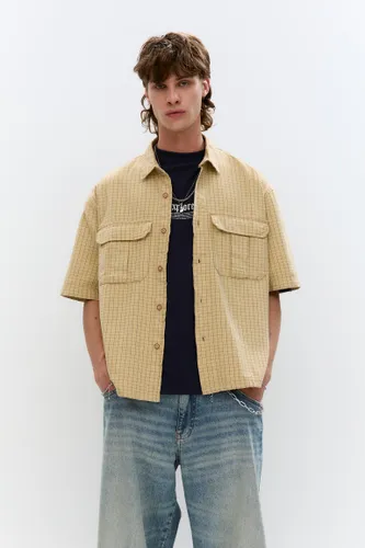 Chemise À Manches Courtes Fluide À Carreaux - Pull&Bear - Modalova
