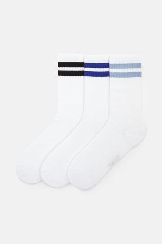 Lot De 3 Paires De Chaussettes Blanches Rayées - Pull&Bear - Modalova