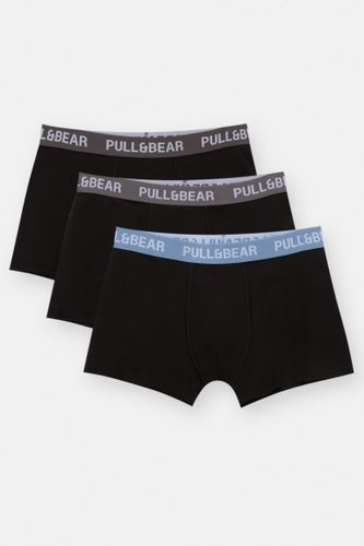 Lot 3 Boxers Noirs À Taille Bleue - Pull&Bear - Modalova