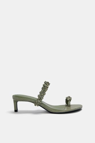 Sandales À Talon Fleurs - Pull&Bear - Modalova