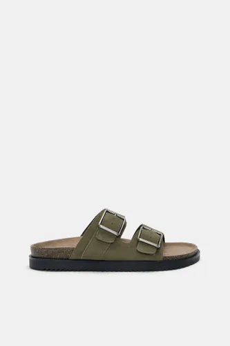 Sandales Plates Boucle Cuir - Pull&Bear - Modalova