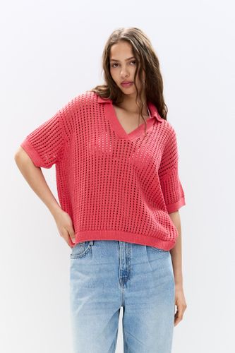 Pull Crochet Col Polo - Pull&Bear - Modalova