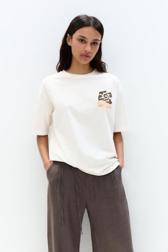 T-Shirt À Imprimé Fleur - Pull&Bear - Modalova