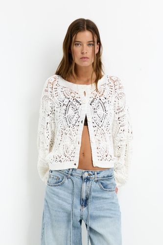 Cardigan En Maille Ajourée - Pull&Bear - Modalova