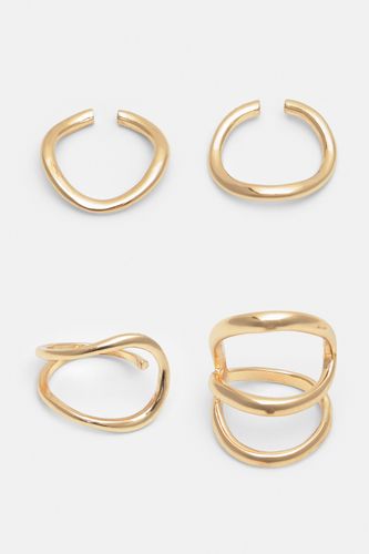 Lot De 4 Anneaux Dorés - Pull&Bear - Modalova