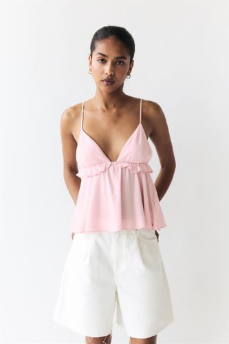 Top Volanté Avec Lin - Pull&Bear - Modalova