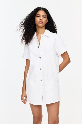 Combinaison Blanche À Manches Courtes - Pull&Bear - Modalova