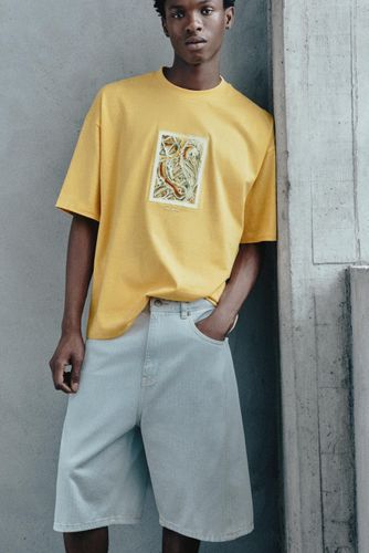 Bermuda En Jean Relaxed À Coutures - Pull&Bear - Modalova