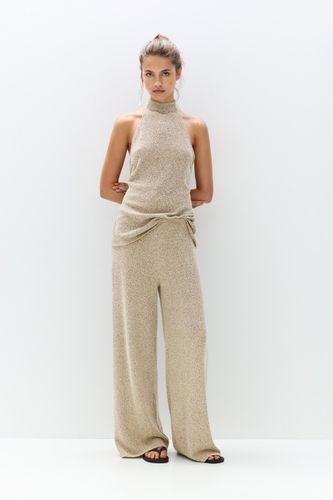 Pantalon Droit En Maille - Pull&Bear - Modalova