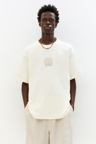 T-Shirt Broderie Fleurs - Pull&Bear - Modalova