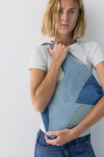 Sac Shopping Patchwork Denim - Pull&Bear - Modalova