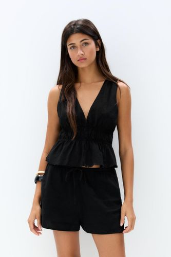 Top Rustique En Lin - Pull&Bear - Modalova