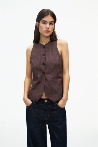 Gilet Sans Manches À Carreaux - Pull&Bear - Modalova