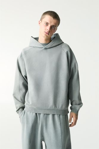 Sweat À Capuche Interlock Délavé - Pull&Bear - Modalova