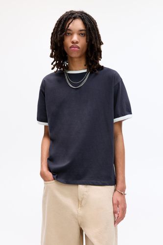 T-Shirt À Côtes Contrastées - Pull&Bear - Modalova